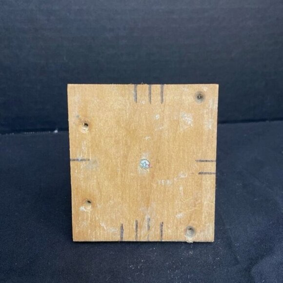 Vtg Poly Resin Nymph Fairy on Wood Block Paintable Partially Painted Signed - Picture 6 of 7